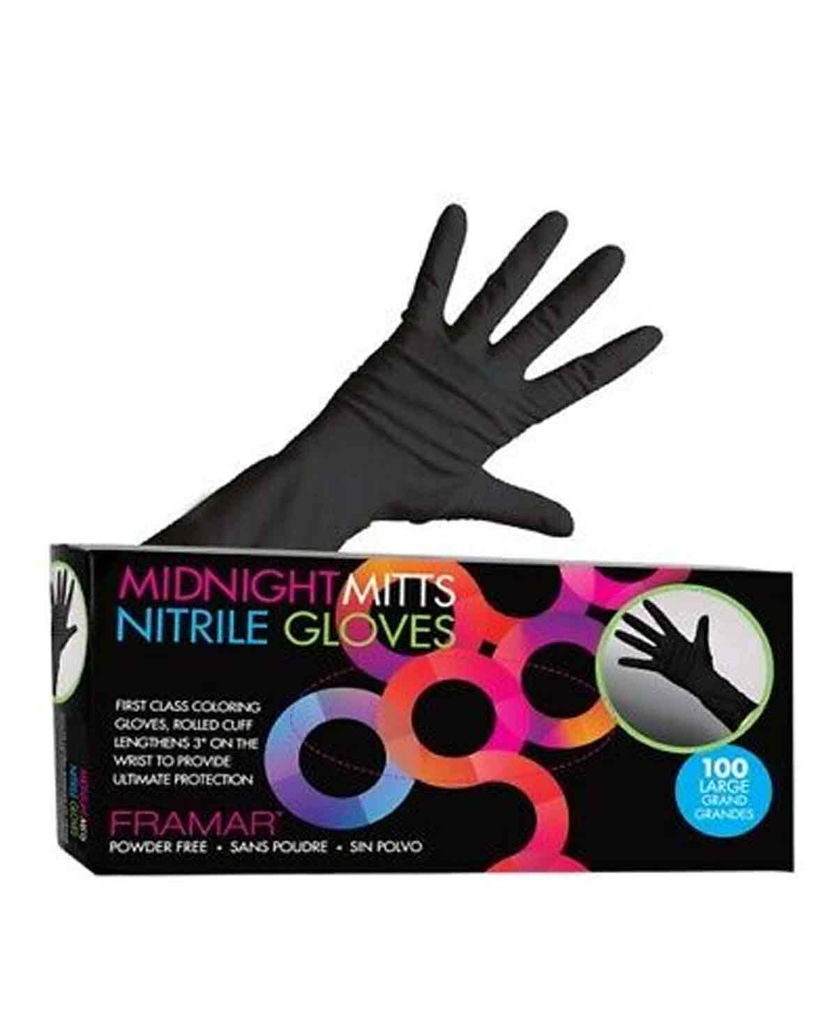 Framar Midnight Mitts Nitrile Gloves - Large