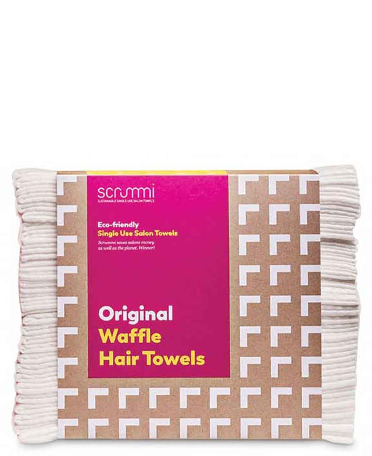 Scrummi Waffle White Hair Towels, 80x40cm, 500 pieces