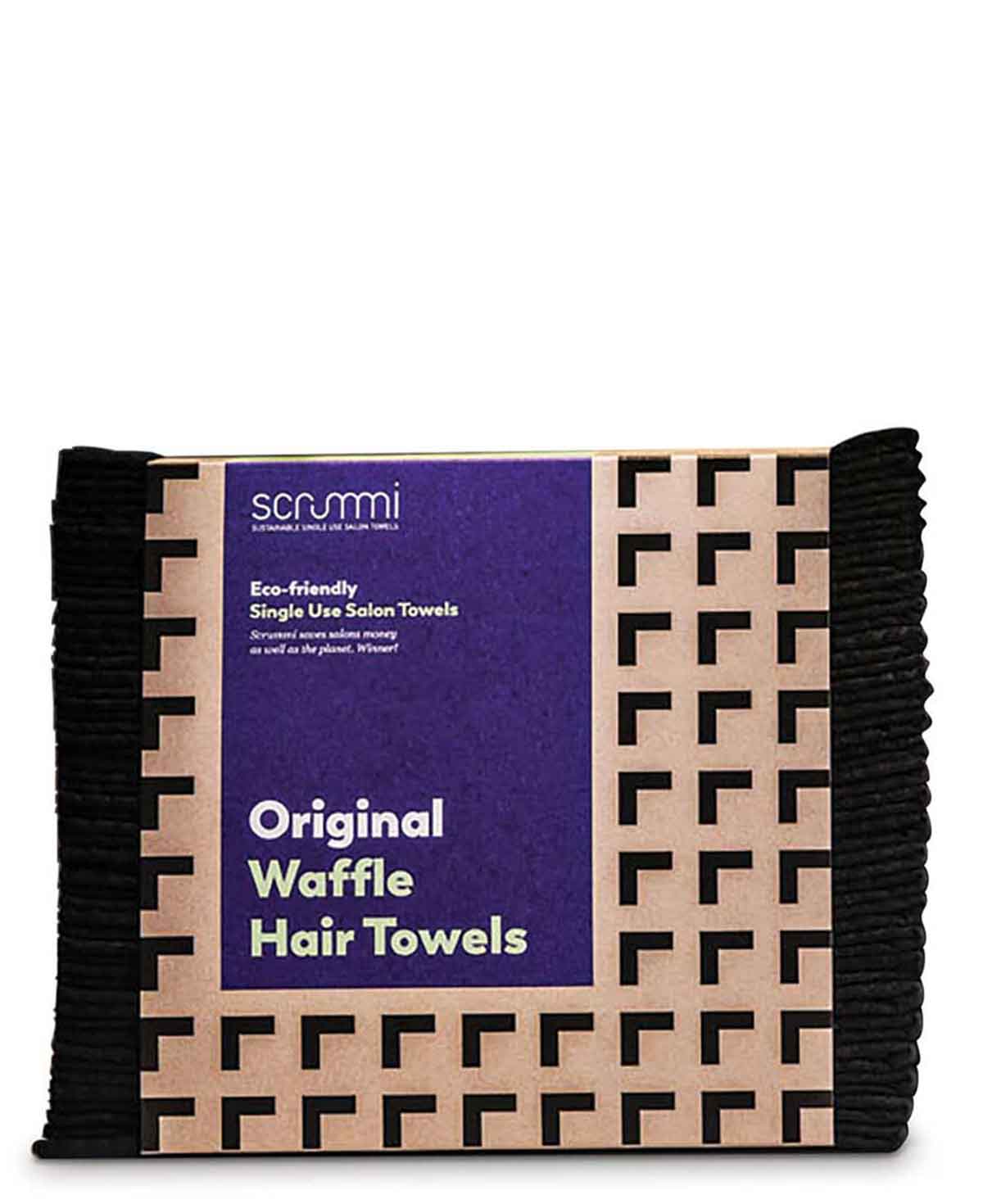 Scrummi Waffle Black Hair Towels 80x40cm, 500 pieces