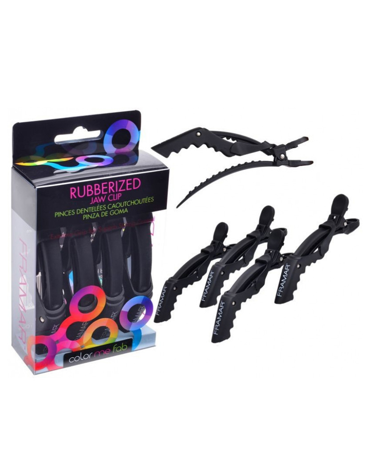 Framar Rubberized Jaw Clips 4 Stk. - Black 