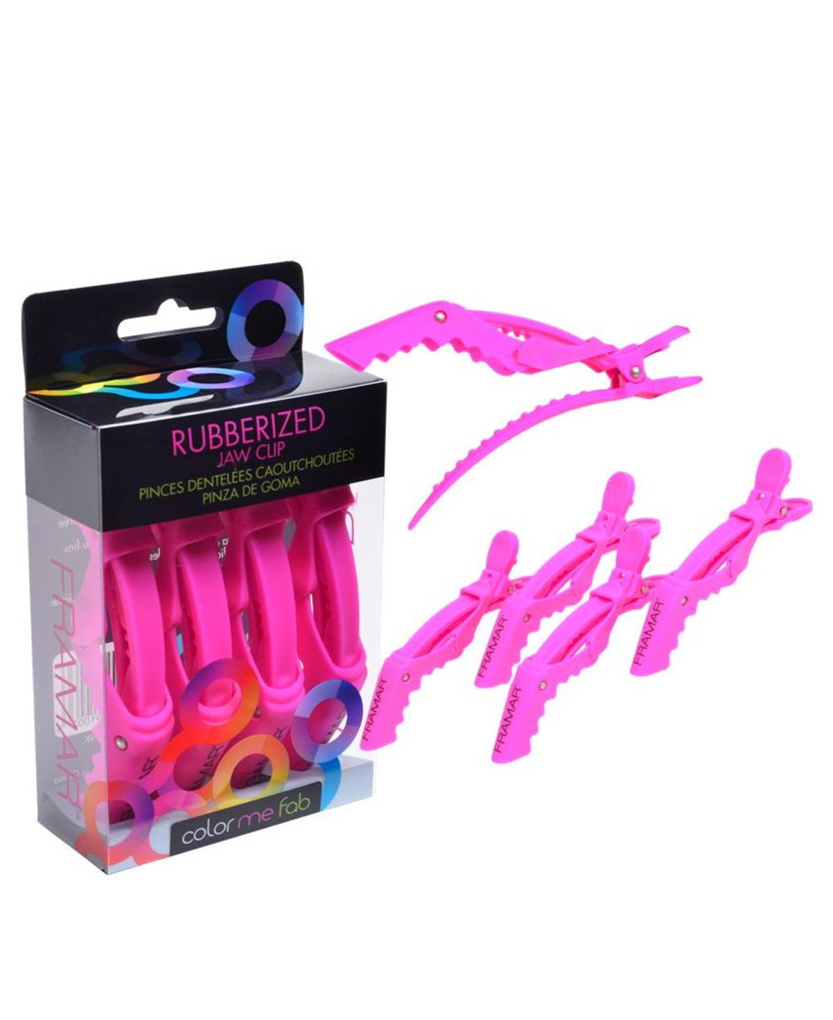 Framar Rubberized Jaw Clips 4 Stk. - Pink